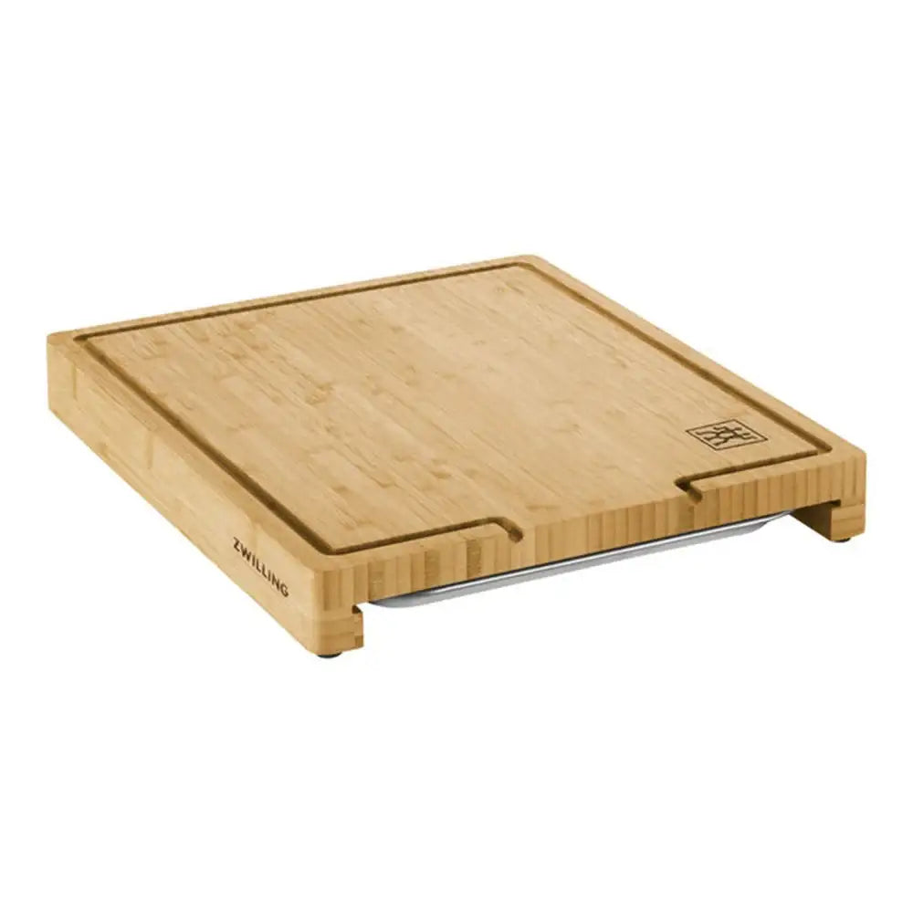 Wooden cutting board with a white background