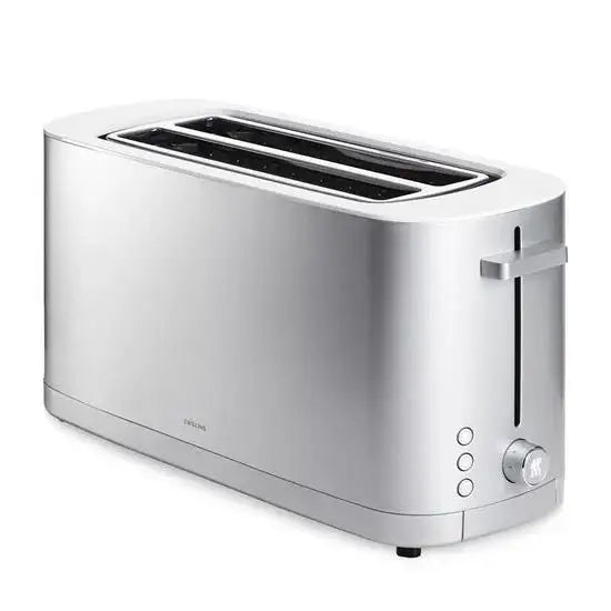 Silver toaster on a white background