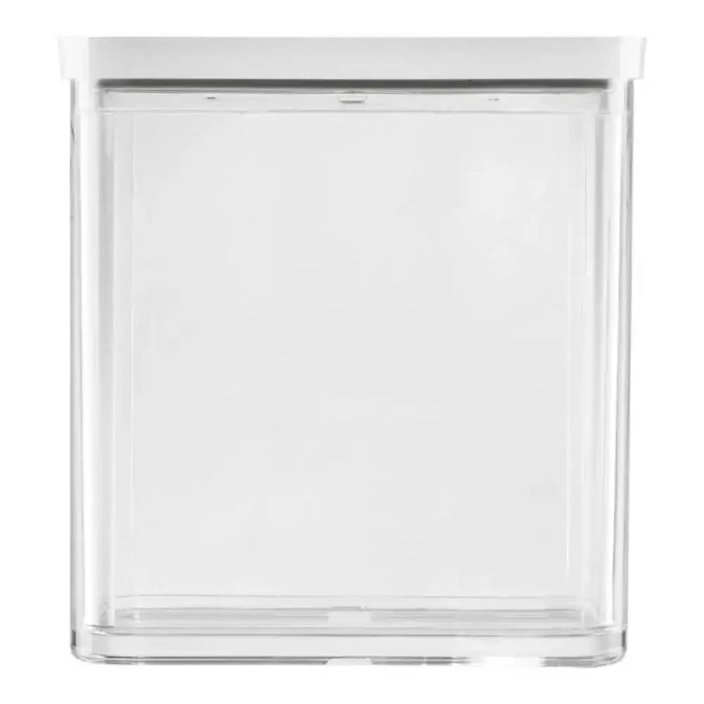 Clear glass container on a white background