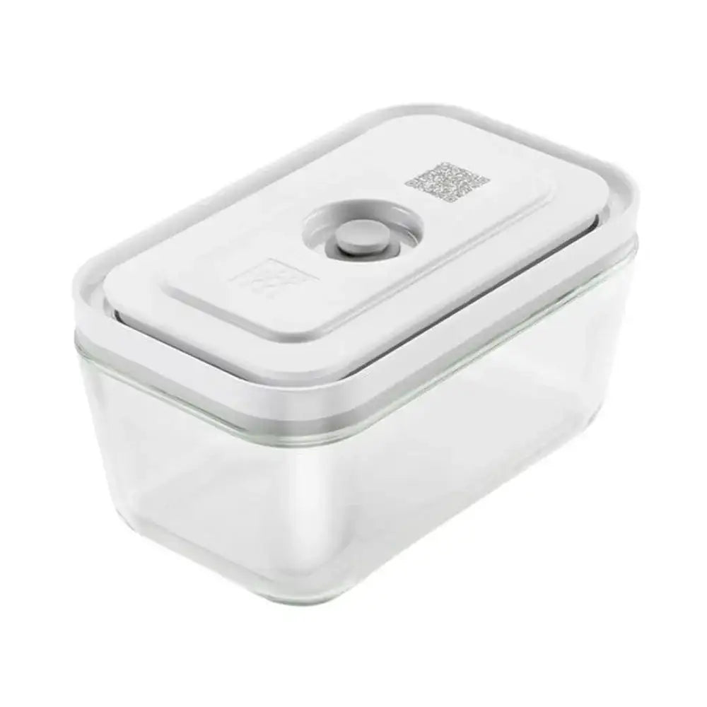 White rectangular container with a lid on a white background