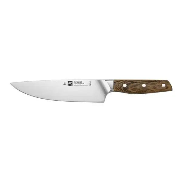 Knife with a wooden handle on a white background