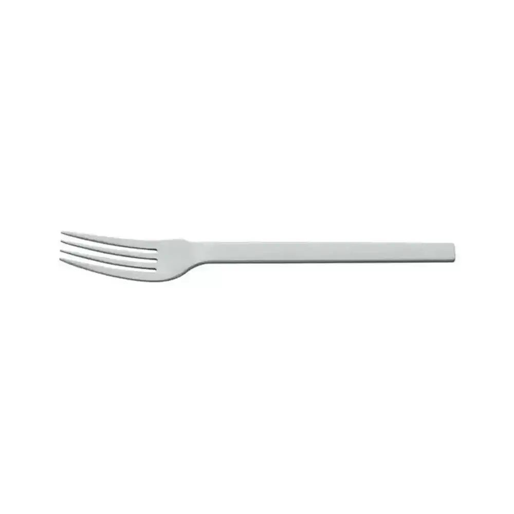 Silver fork on a white background