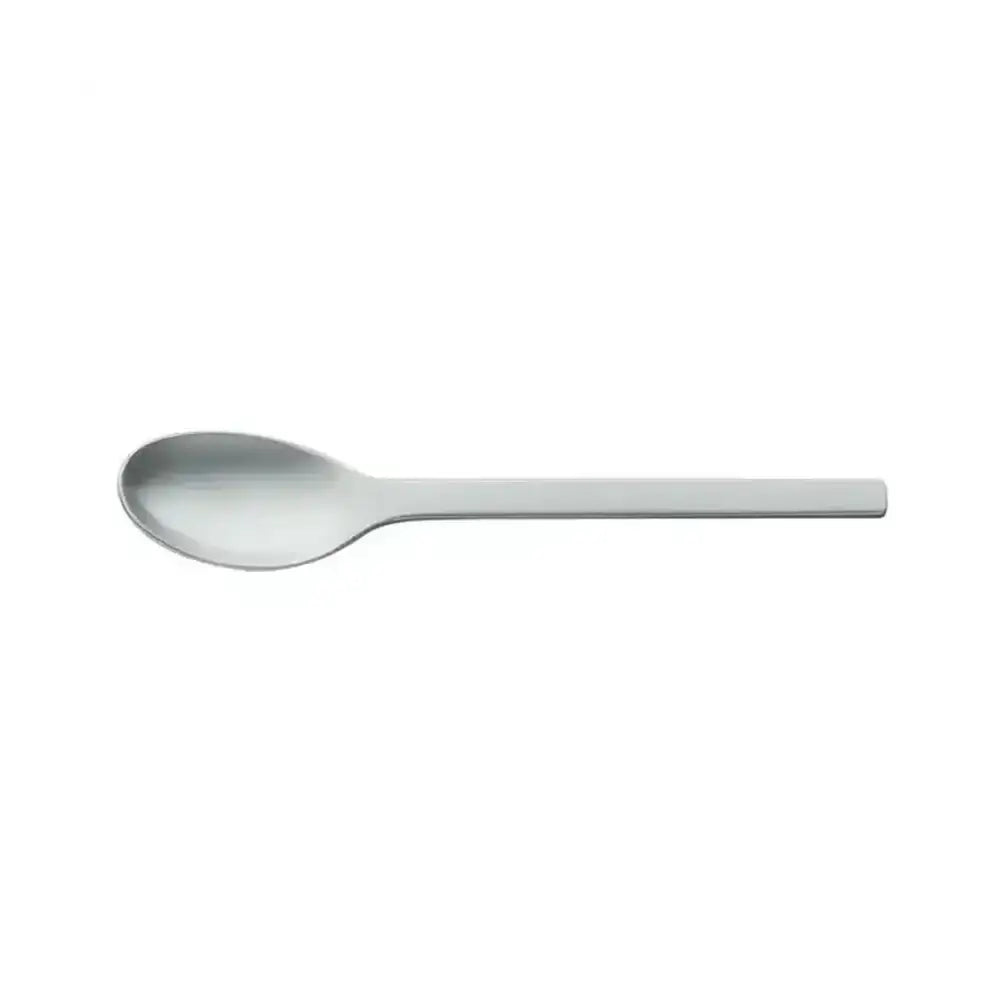 Silver spoon on a white background