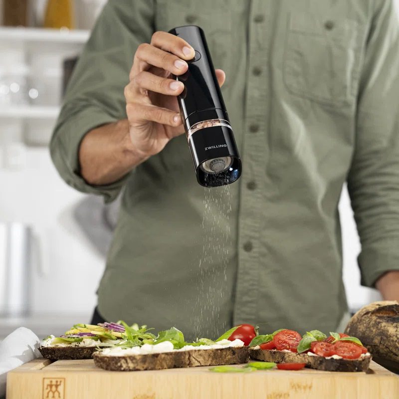 Zwilling Rechargeable Electric Salt or Pepper Grinder Black