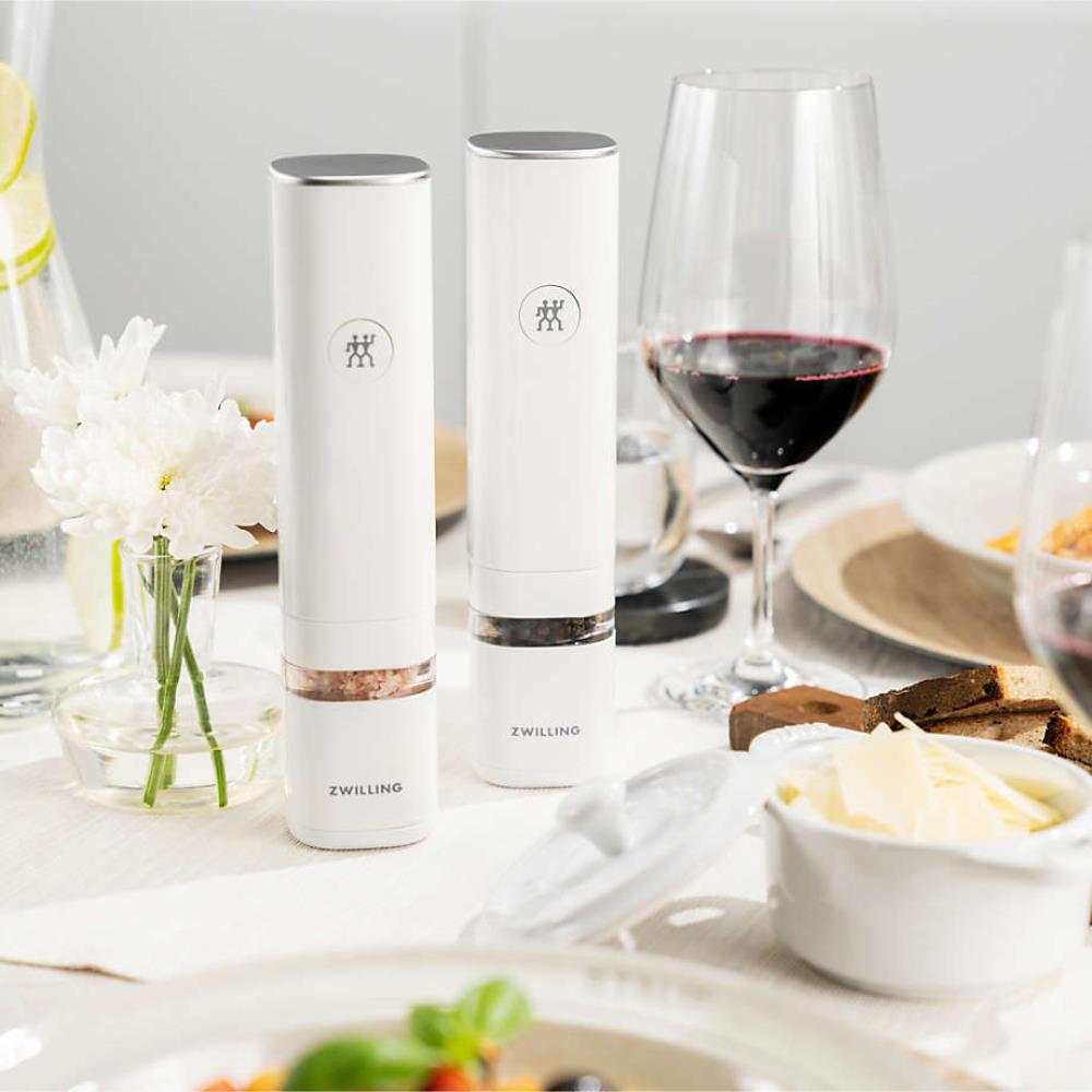 Zwilling Rechargeable Electric Salt or Pepper Grinder White