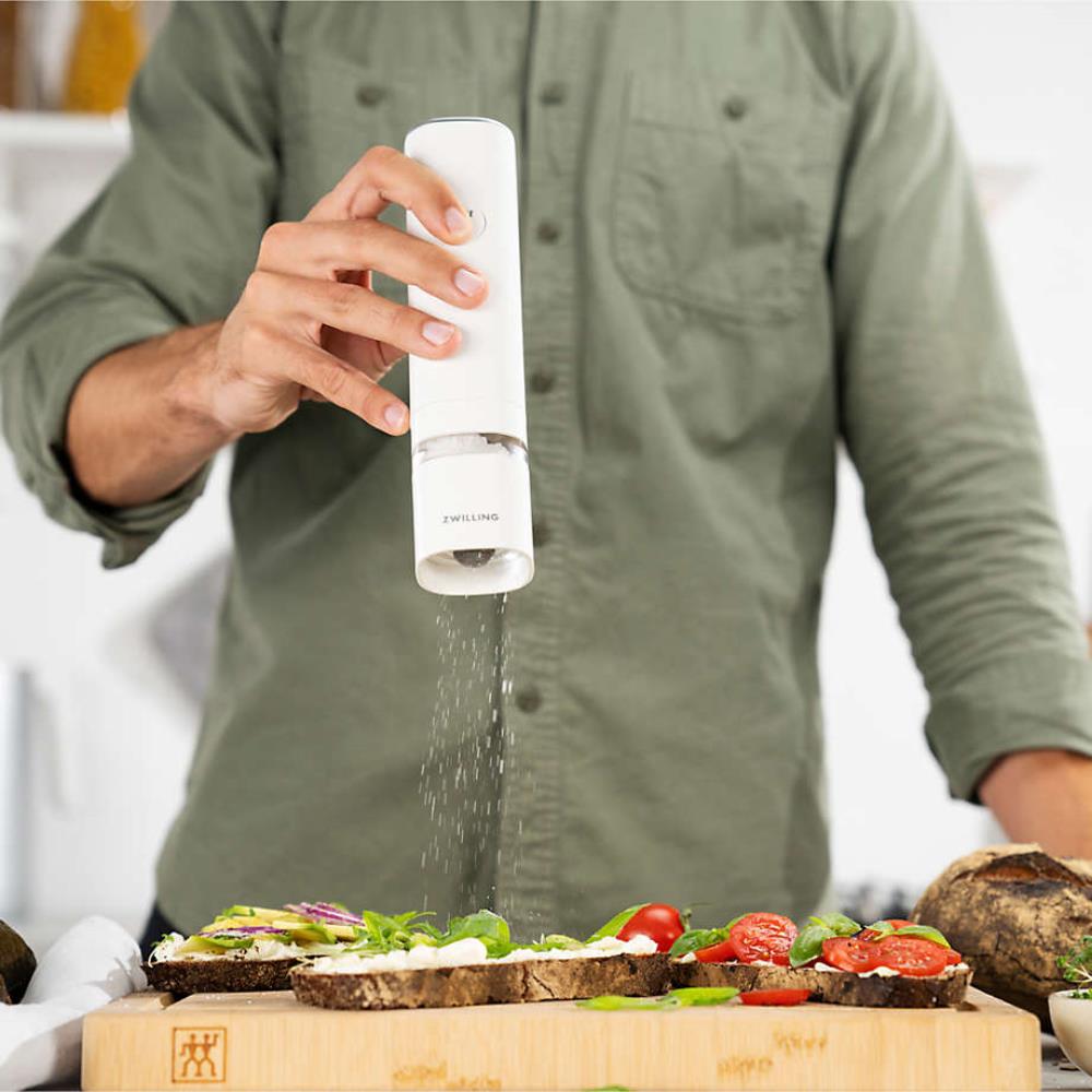 Zwilling Rechargeable Electric Salt or Pepper Grinder White
