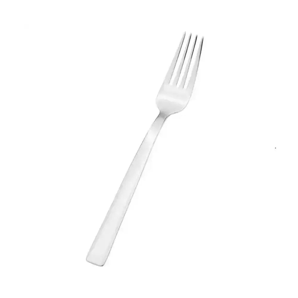 Silver fork on a white background