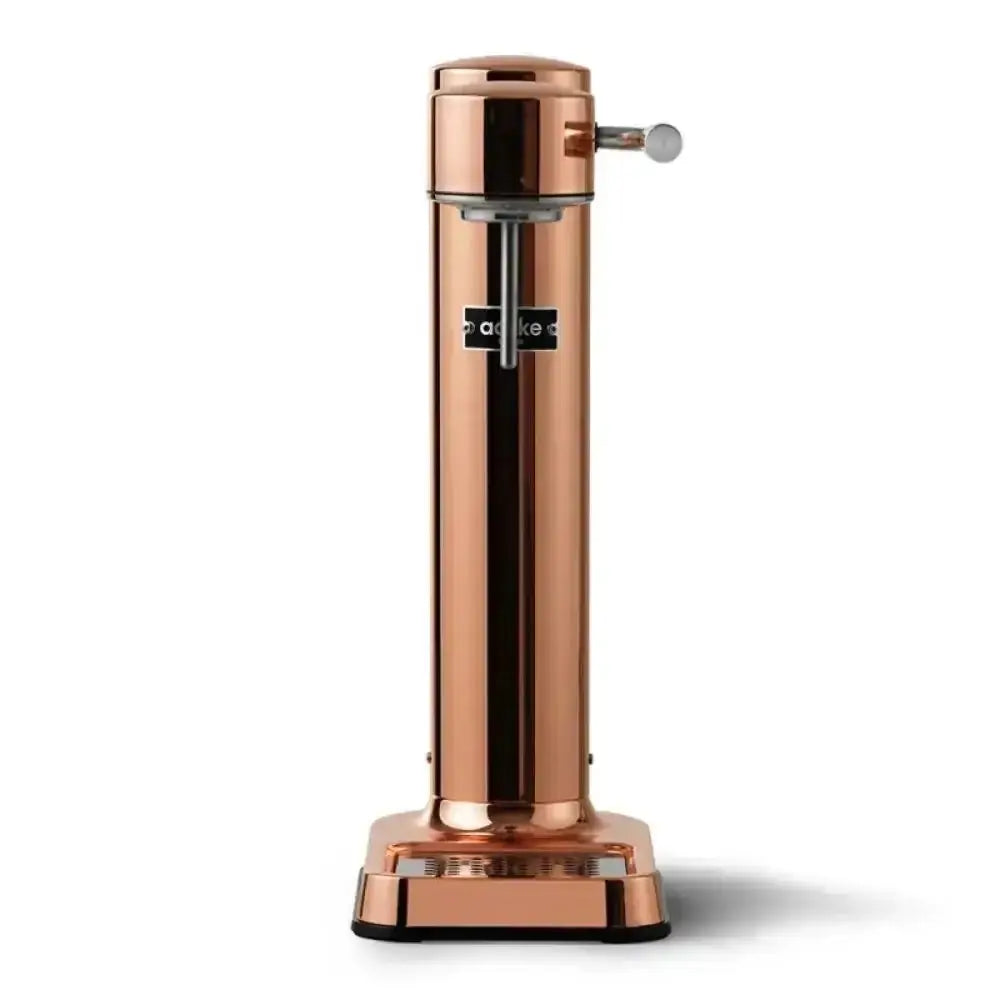 Copper water carbonator machine with sleek, modern design on white background
