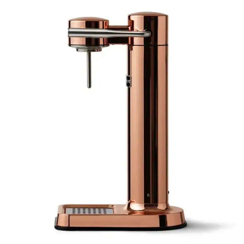 Copper water carbonator machine with sleek modern design on white background