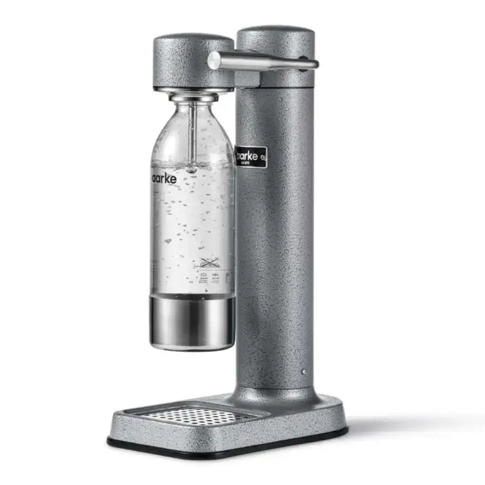 Aarke III premium water carbonator in hammertone grey, featured by Cookin Stores kitchenware.