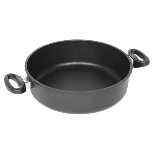 Black non-stick casserole pan with dual handles from Cookin Stores kitchenware