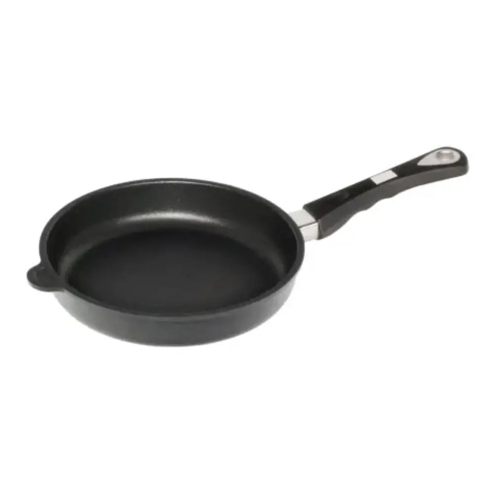 AMT Gastroguss 24cm frying pan with a handle on a white background