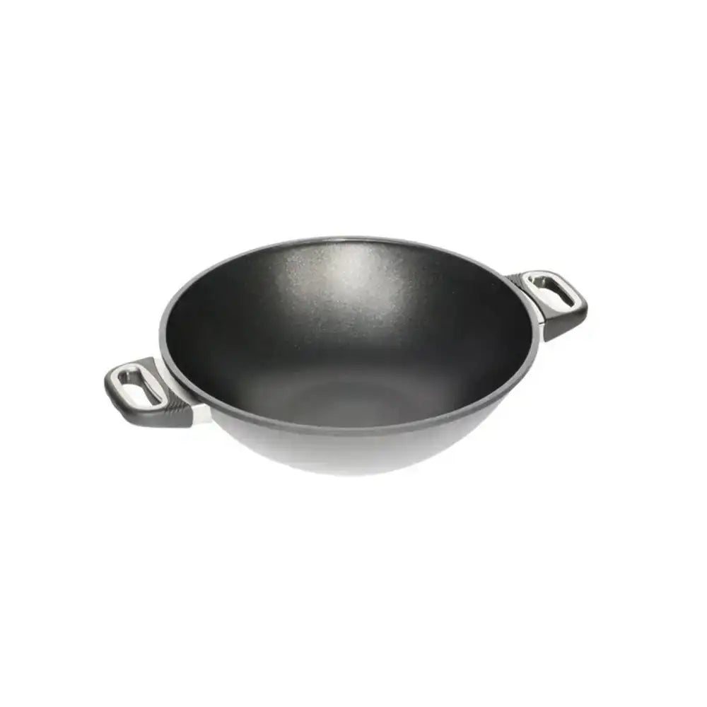 Black wok on a white background
