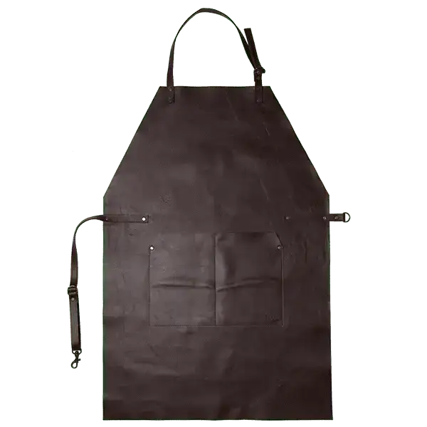 Dark Brown apron with straps on a white background