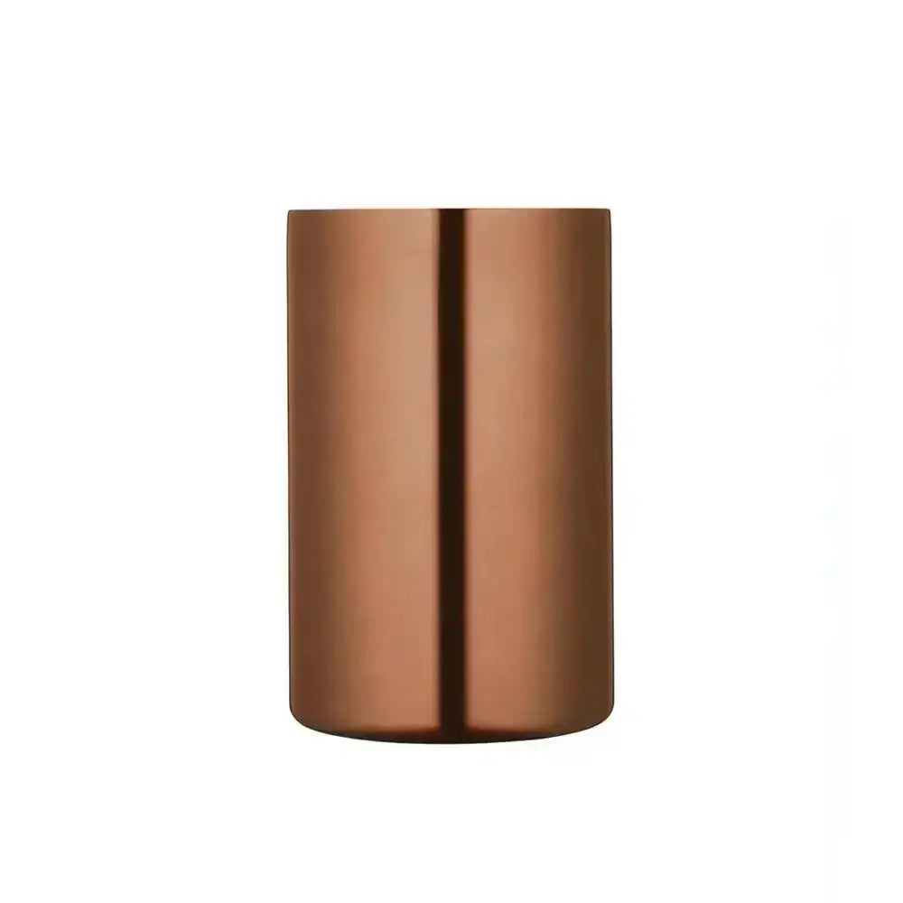 Cylindrical copper object on a white background