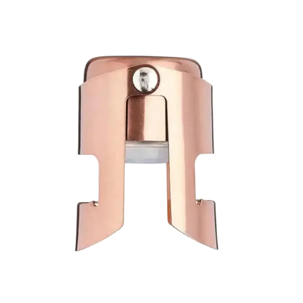 Rose gold bottle opener on a white background