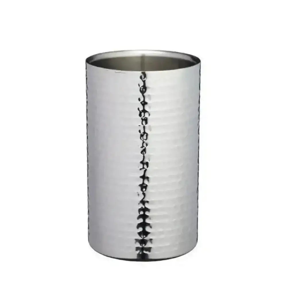 Stainless steel wine cooler with hammered finish from Cookin Stores kitchenware.
