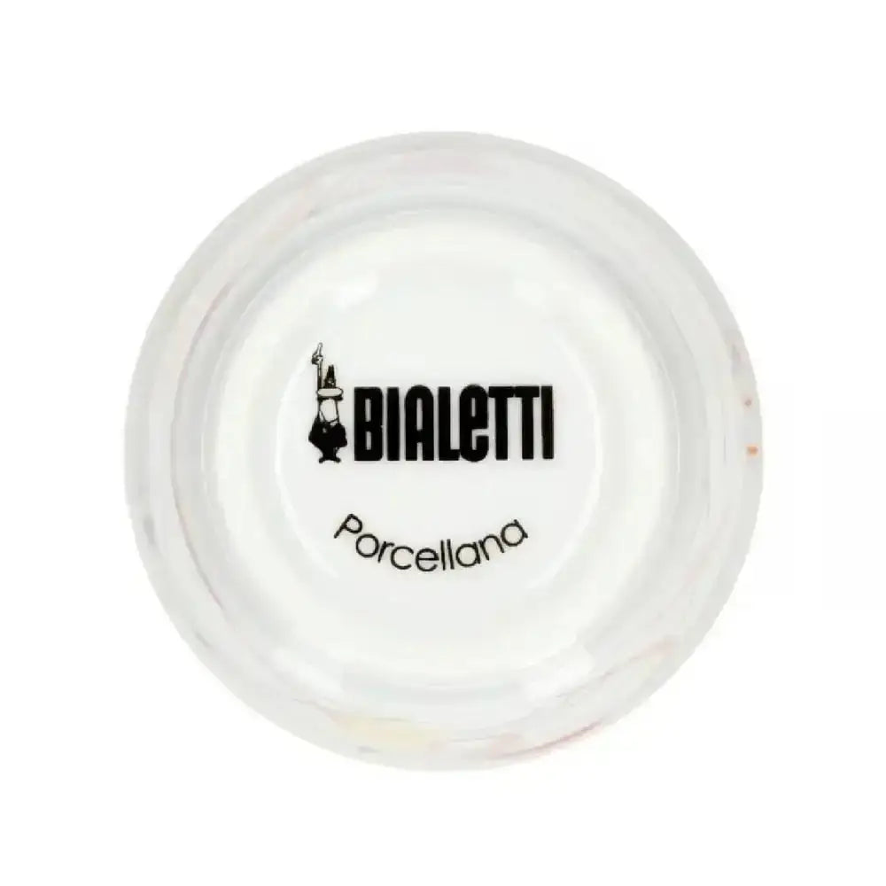 Bialetti porcelain espresso cup bottom view with logo, premium kitchenware from Cookin Stores