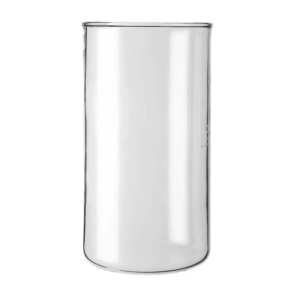 Clear glass beaker on a white background