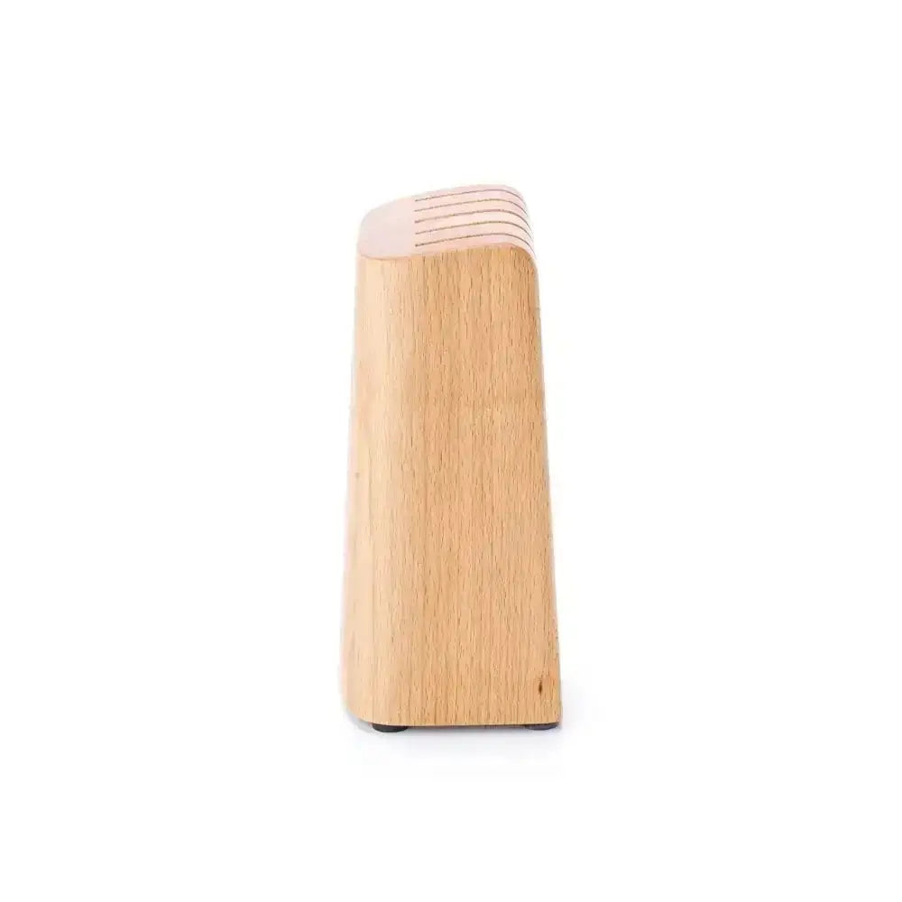 Wooden knife block on a white background