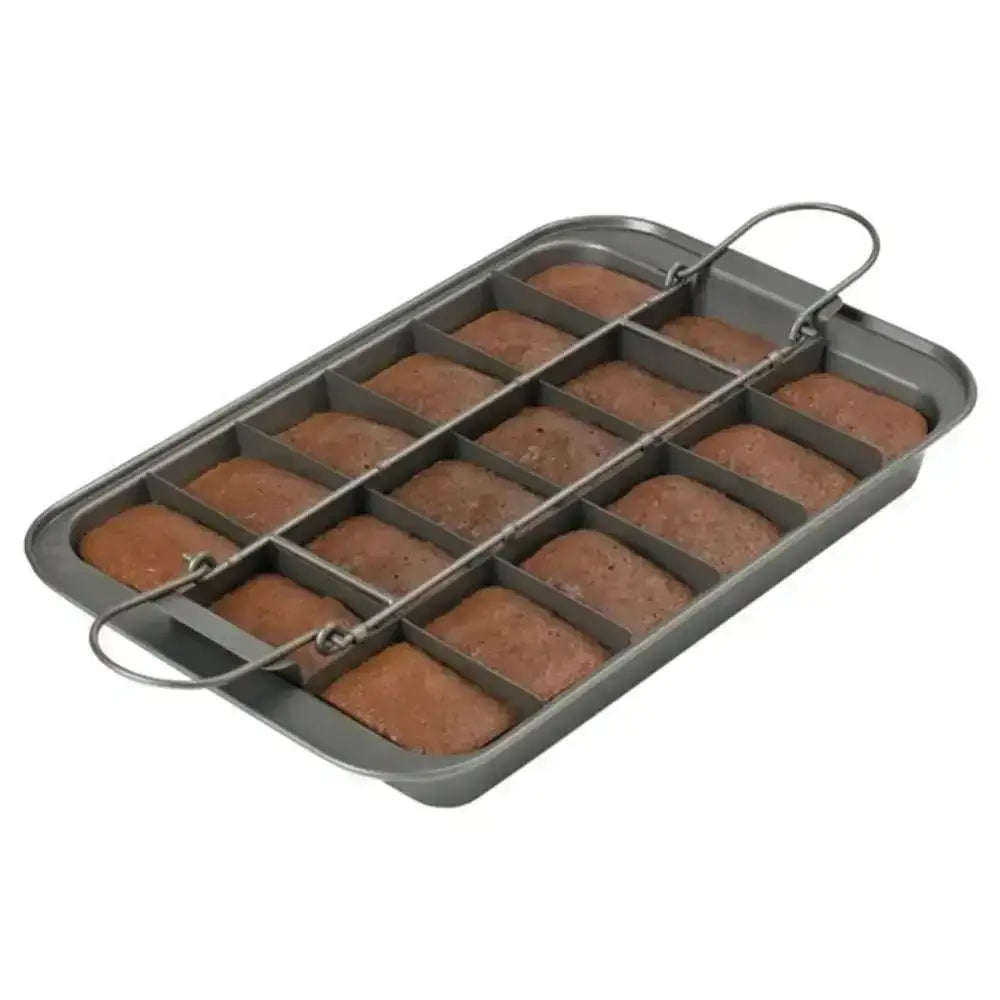 Chicago Metallic non-stick 3-piece brownie pan set with dividers, ideal for home baking