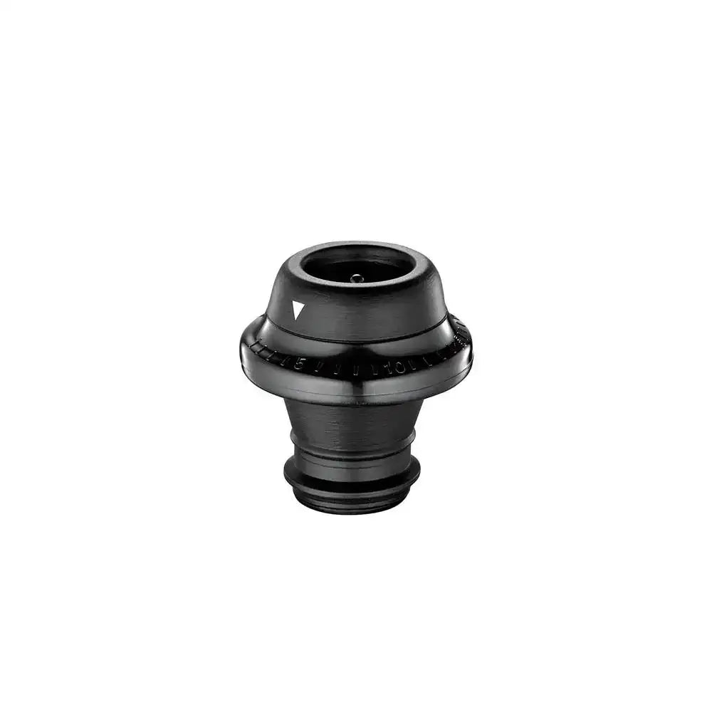 Black metal wine stopper on a white background