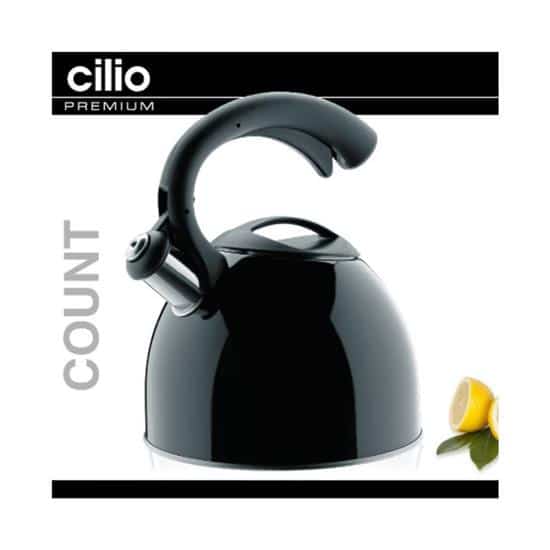 Cilio Count Black Stovetop Whistling Kettle 1.8L