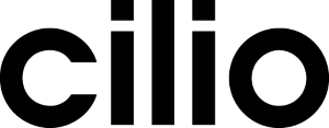 Black 'cilio' logo on a white background