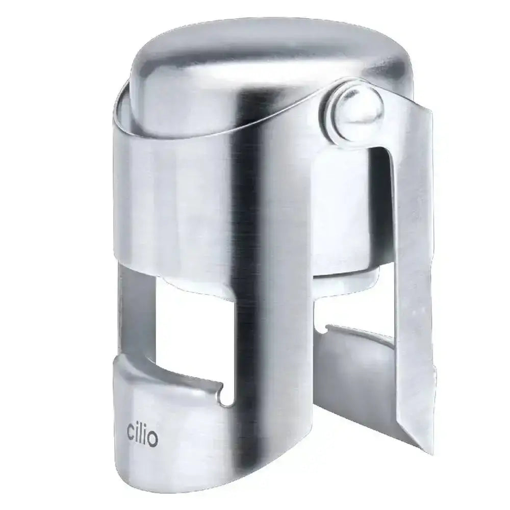 Cilio stainless steel champagne stopper with satin finish, premium kitchenware at Cookin Stores