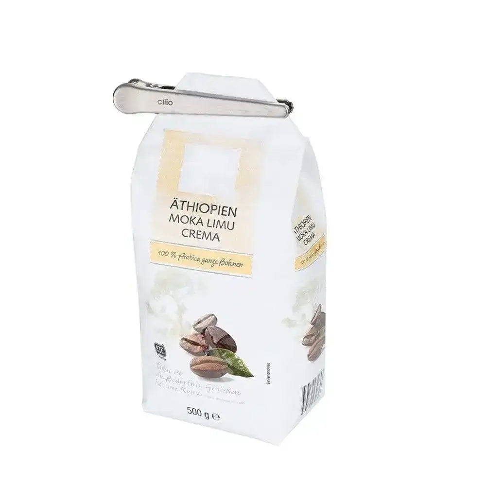 White coffee packaging with a label on a white background