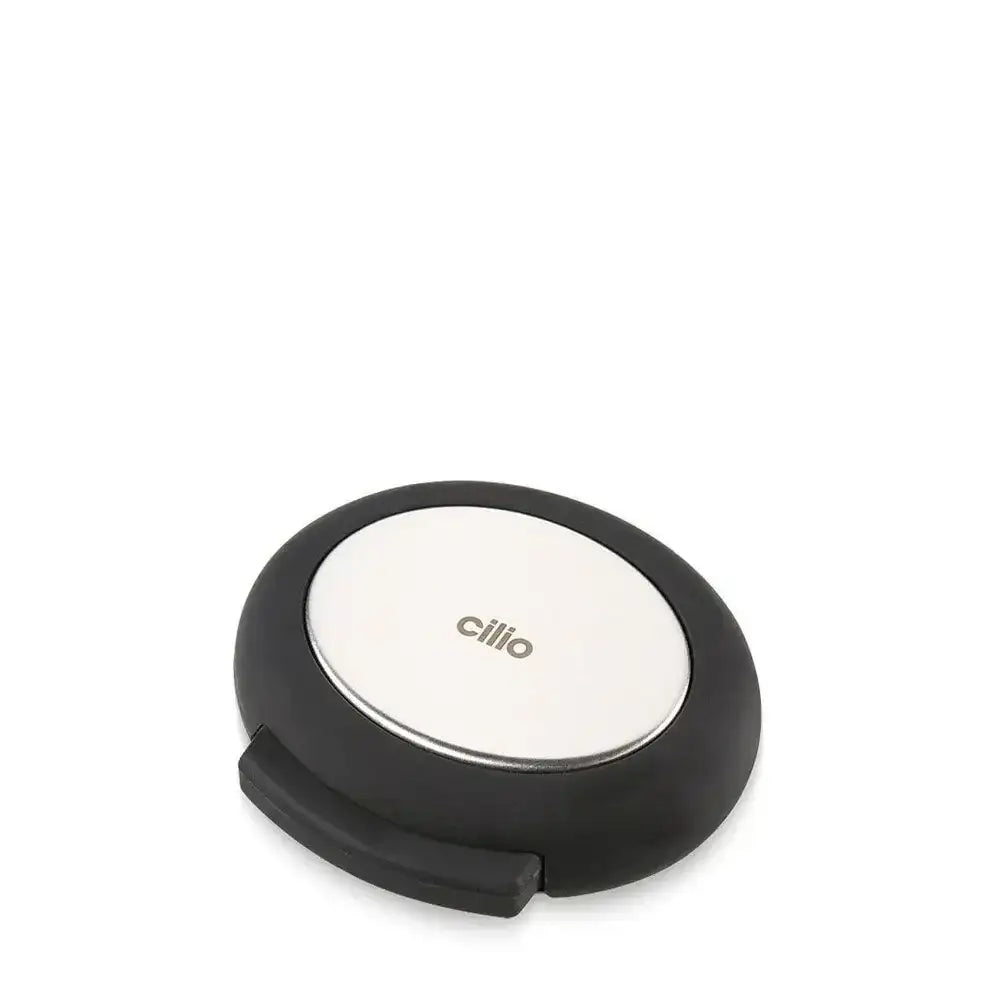 Round electronic device with 'ciliao' branding on a white background