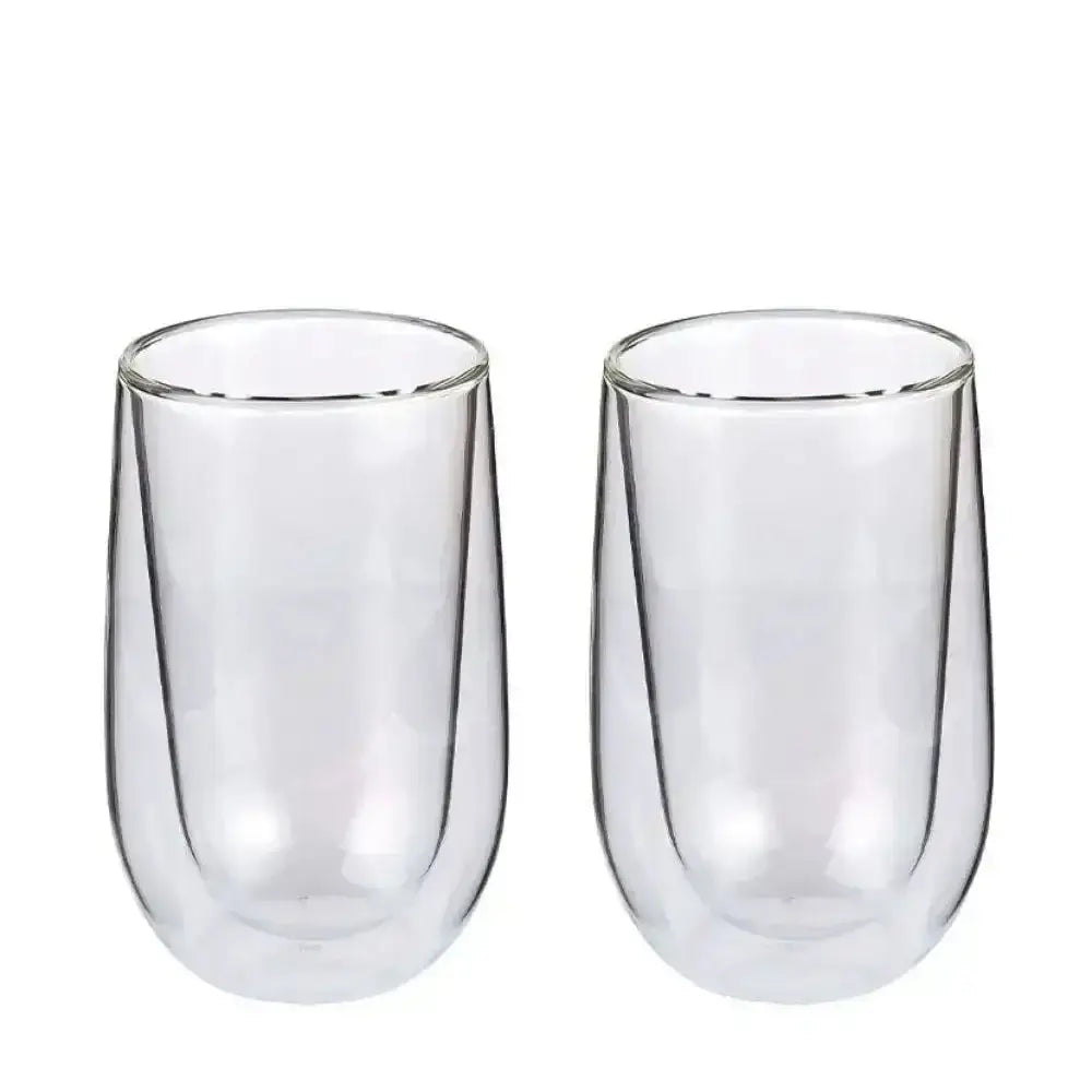 Set of two clear double-walled latte glasses, 350ml, from Cookin Stores kitchenware