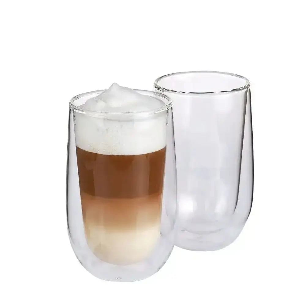 Cilio Verona double walled latte glasses set with latte, premium kitchenware at Cookin Stores