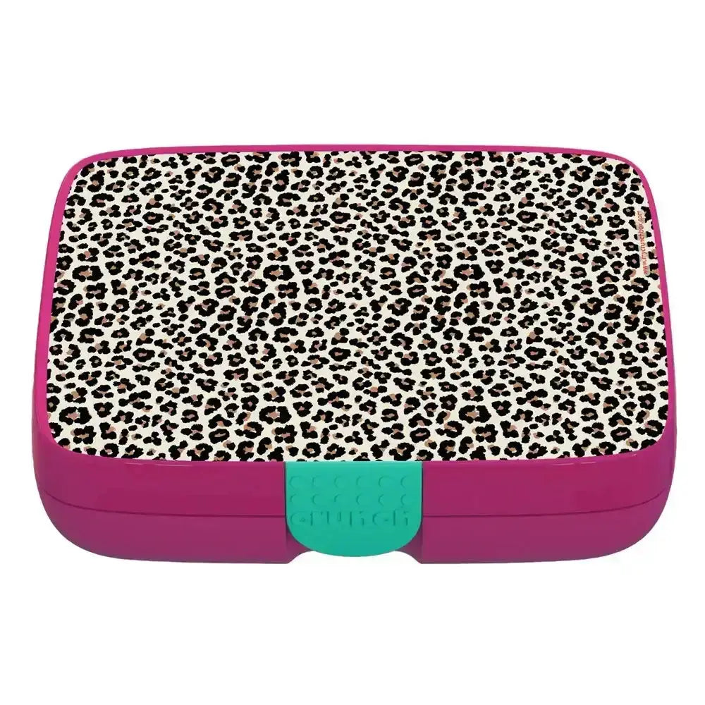 Pink leopard print Crunchbox Classic lunchbox, premium kitchenware at Cookin Stores