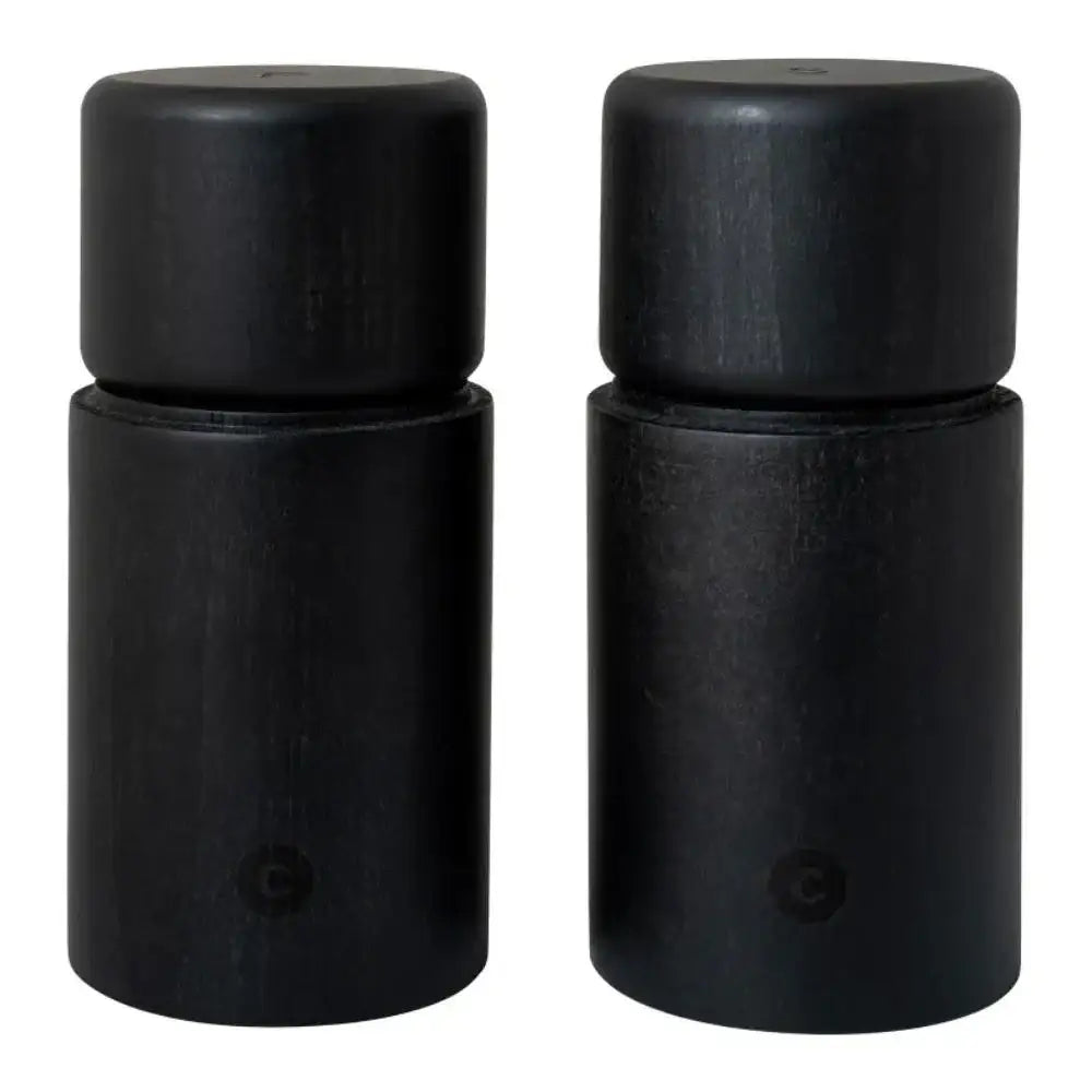 CrushGrind Bergen beechwood salt and pepper grinder set, matte black, from Cookin Stores