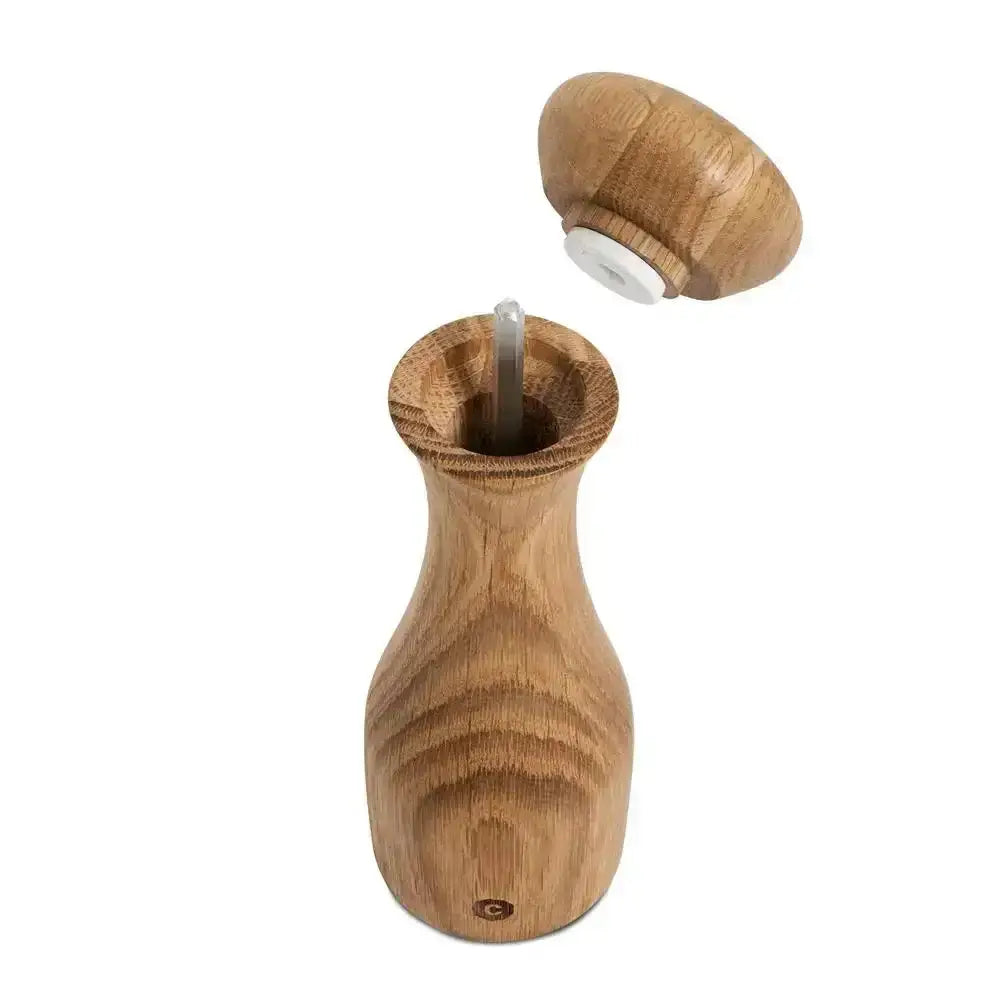 Oak CrushGrind Lyon salt and pepper grinder with removable top from Cookin Stores