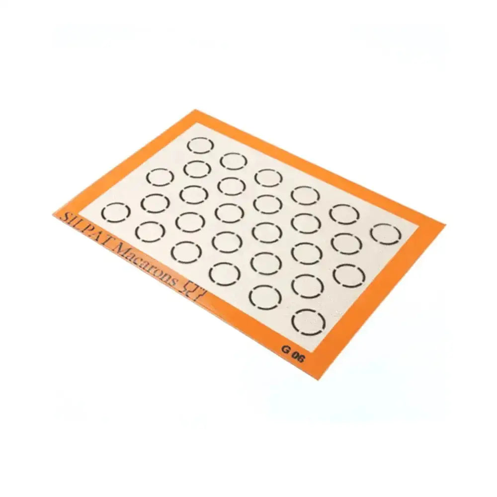 Silicone mat with macaron template on a white background