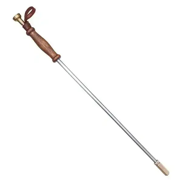 Brass fireplace blower with wooden handle and leather loop from Cookin Stores kitchenware.