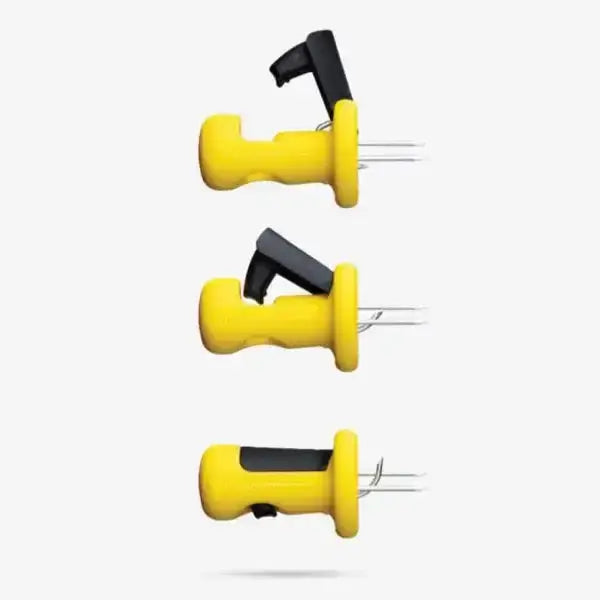 Dreamfarm Anchor Corn Lockorns Set of 4 yellow corn holders on white background, Cookin Stores kitchenware.