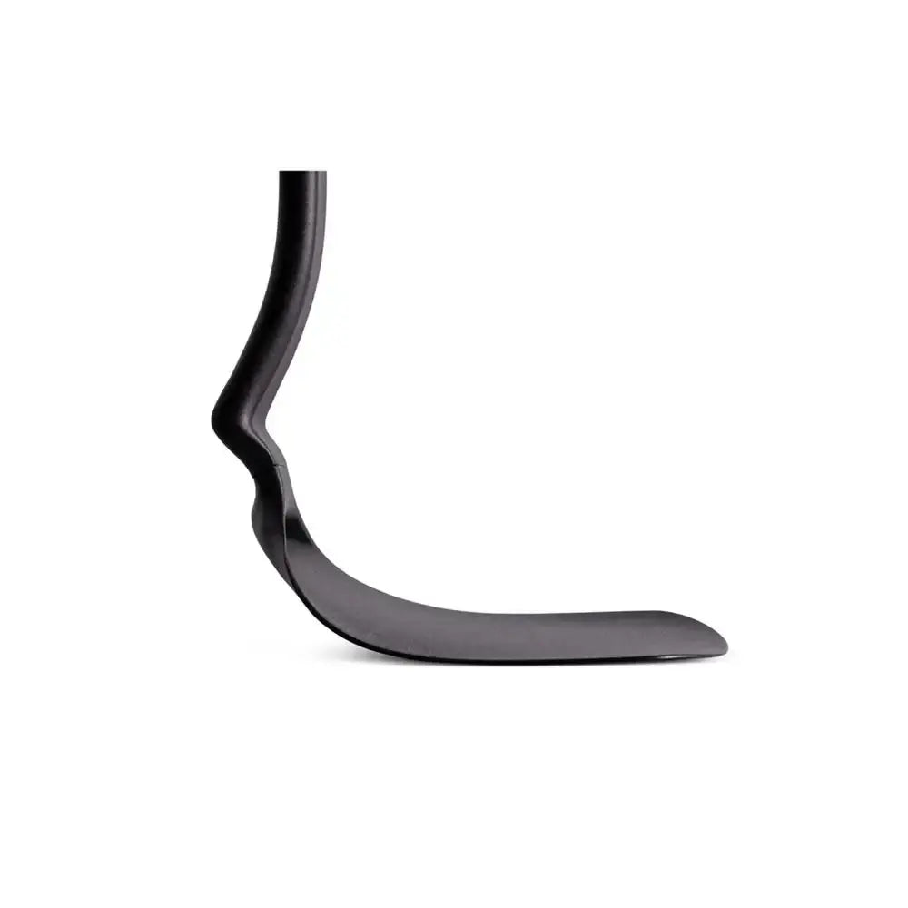 Black shoe insole on a white background