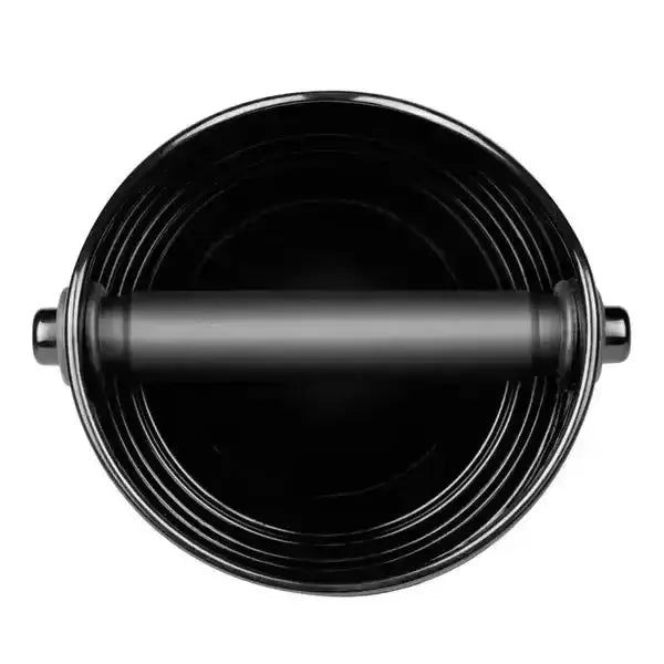 Black metal roller on a white background