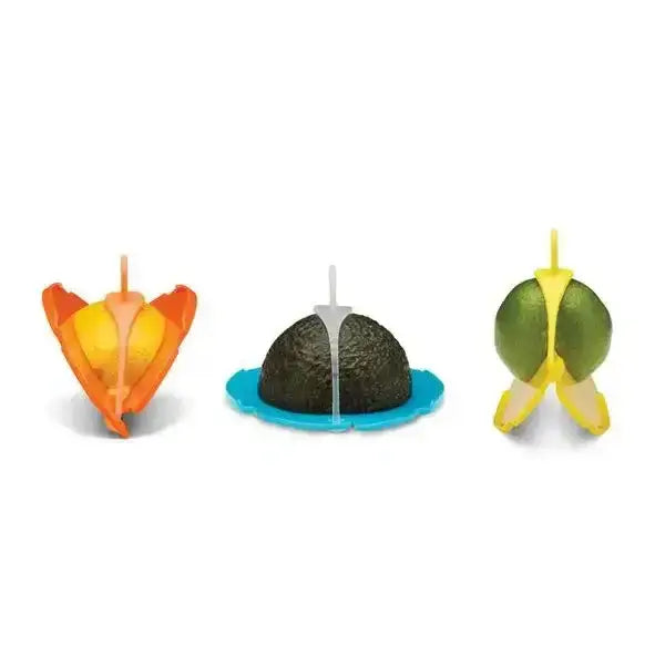 Reusable silicone fruit and vegetable keepers for lemons, avocados, and limes from Cookin Stores