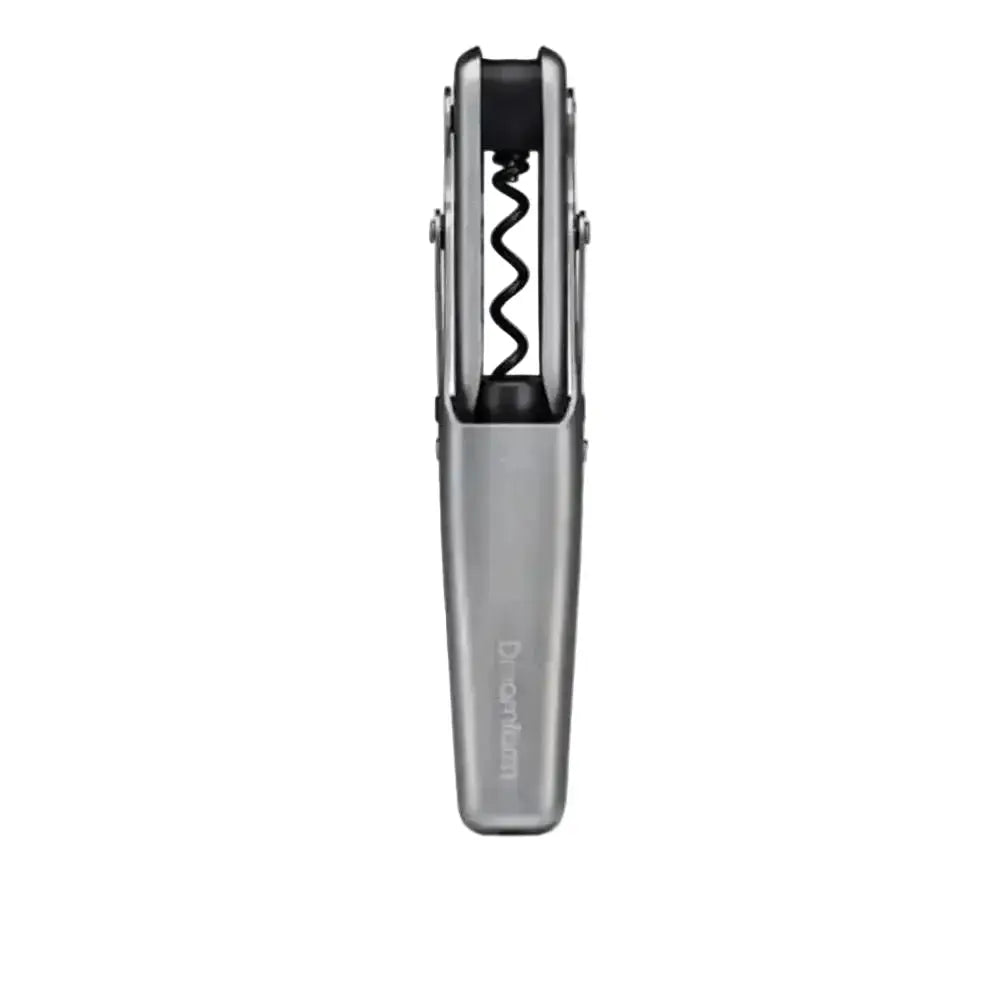 Dreamfarm Winopen mechanical wine opener with sleek silver finish on white background, Cookin Stores kitchenware