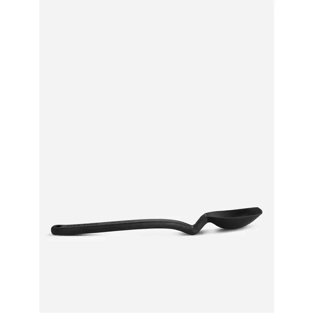 Black spoon on a white background