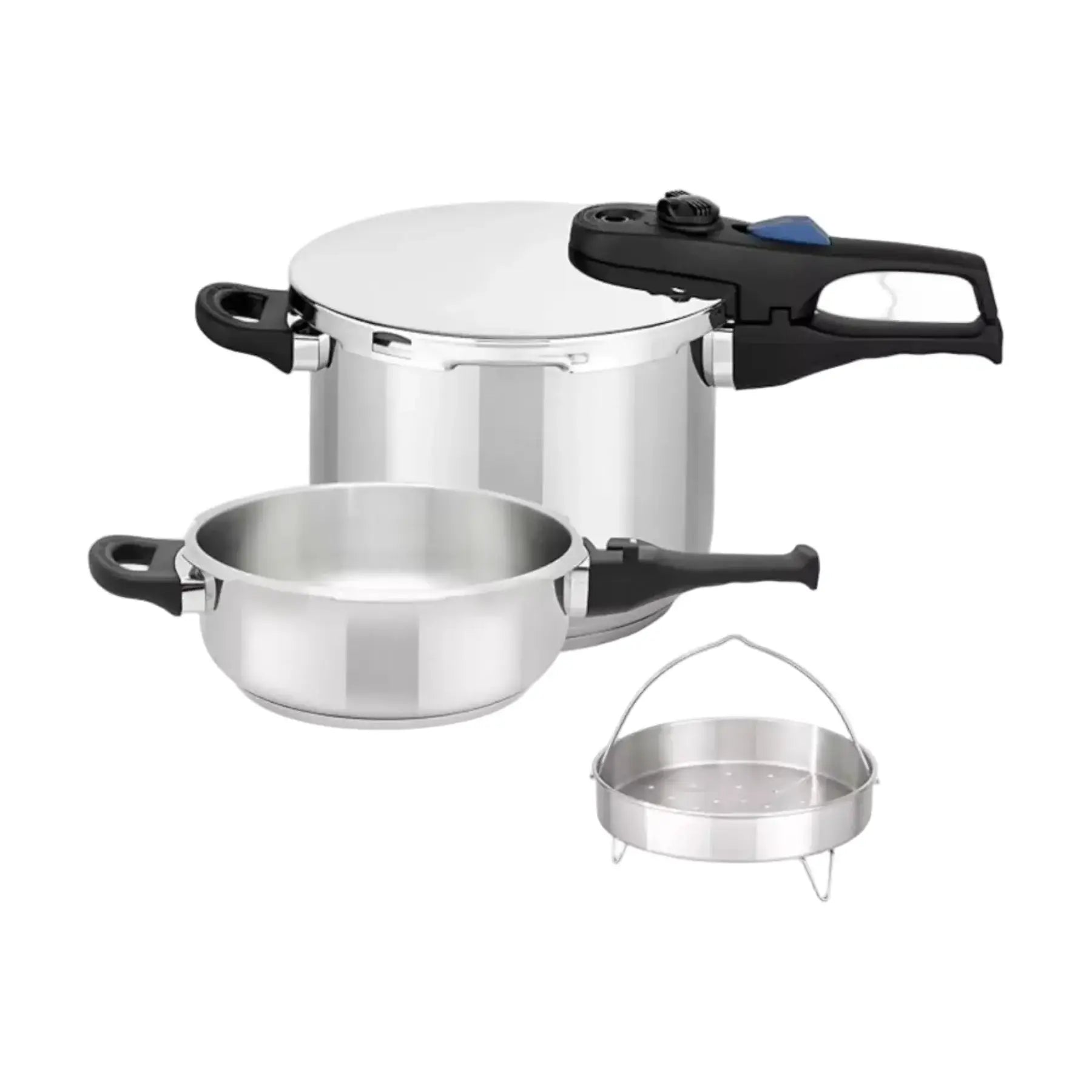 Pressure cooker set on a white background