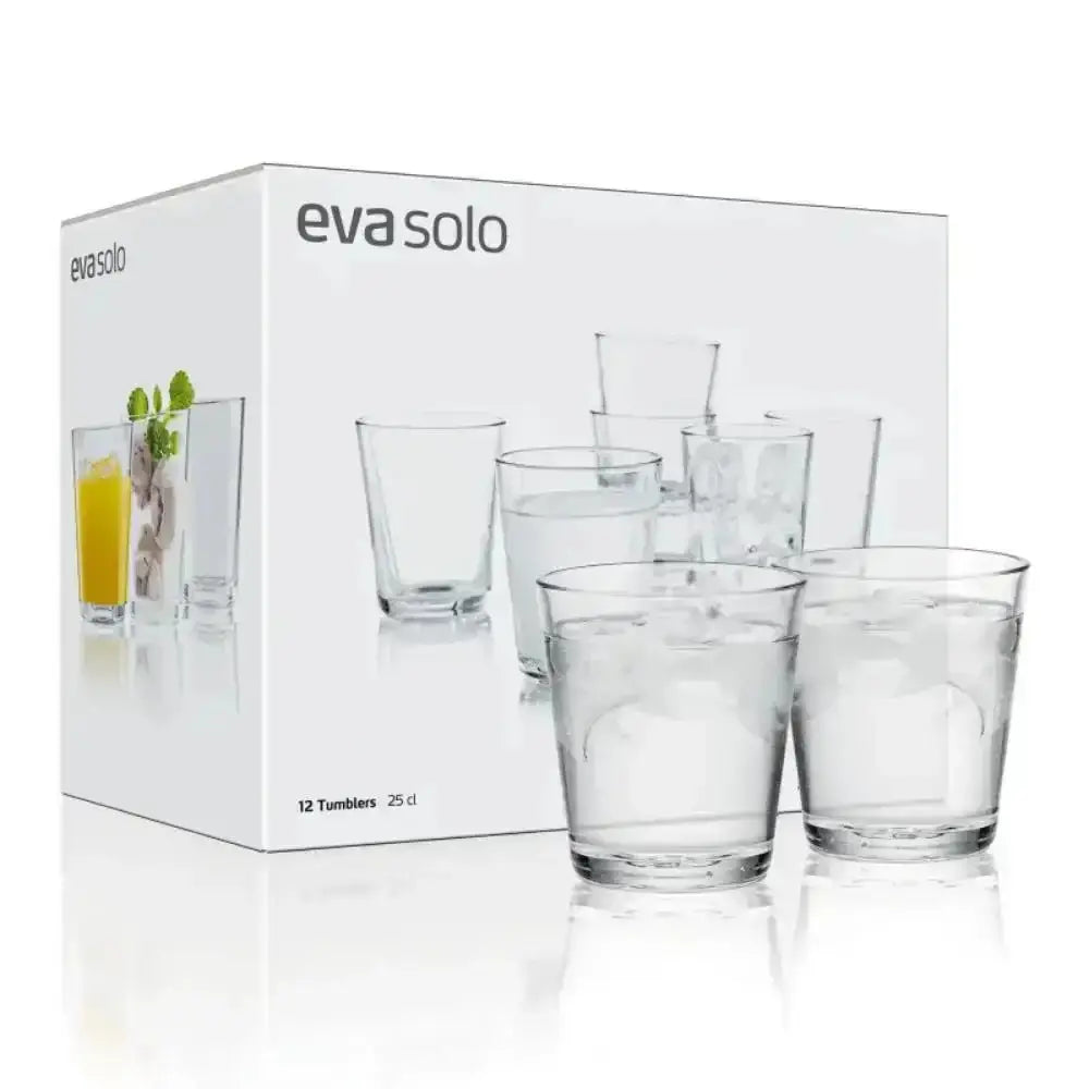 Eva Solo tumblers set of 12 clear glasses, 250ml, premium kitchenware at Cookin Stores