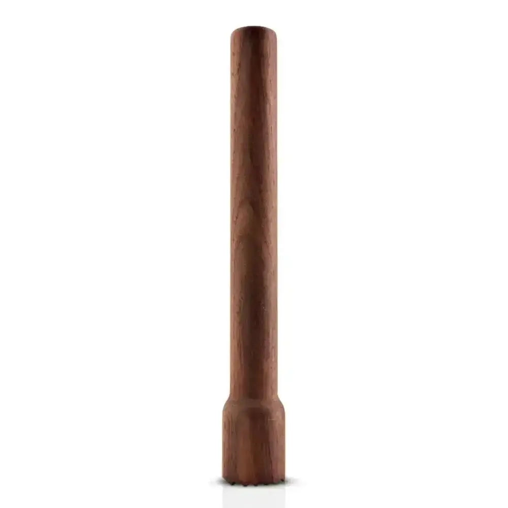 Wooden cylindrical object on a white background
