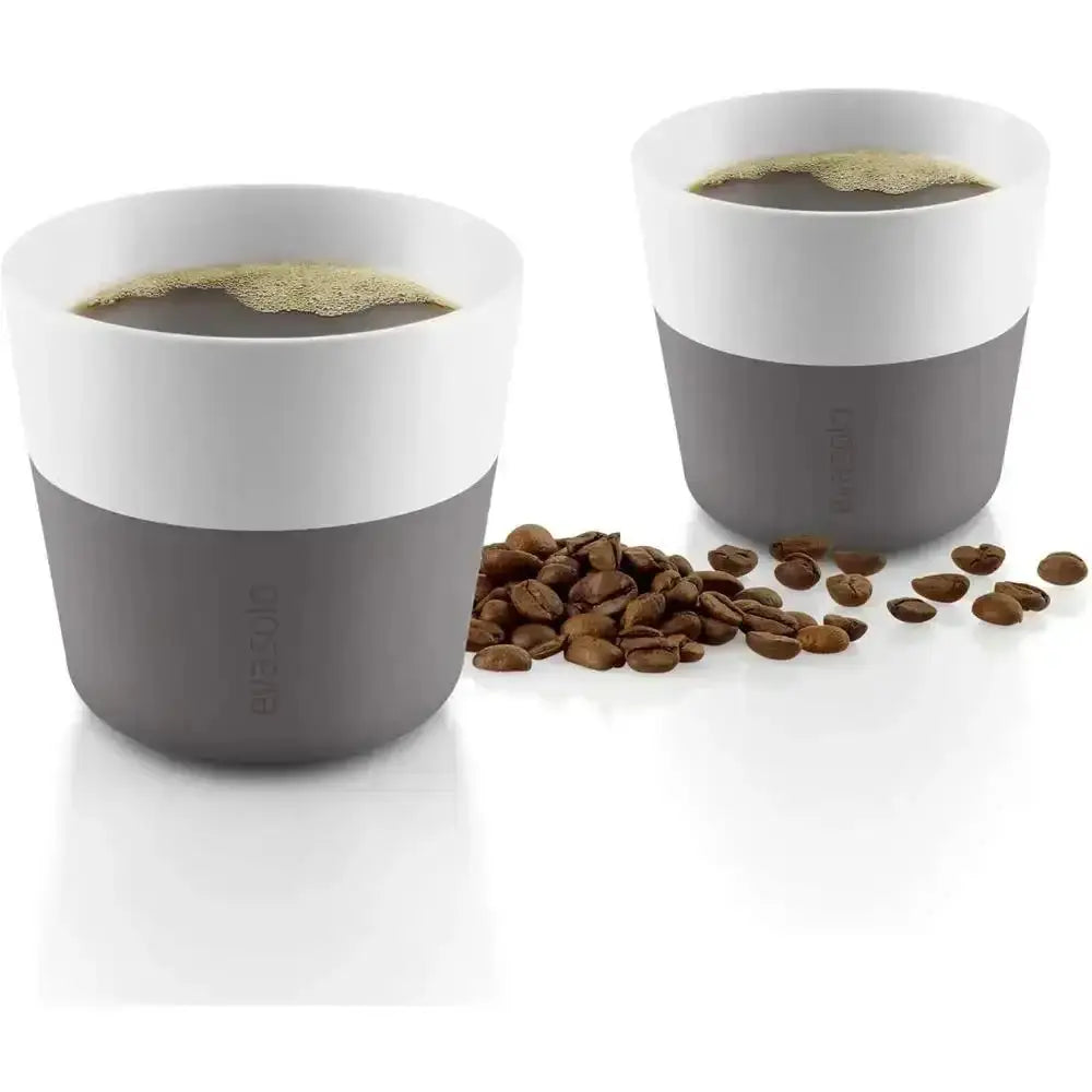 Eva Solo Lungo grey tumblers set of 2 with coffee beans, premium kitchenware at Cookin Stores