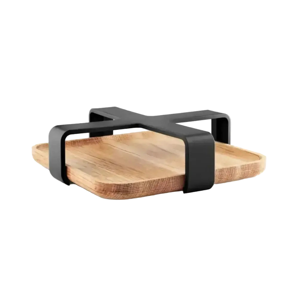 Eva Solo Nordic bamboo napkin holder with black cross handle, modern kitchenware at Cookin Stores