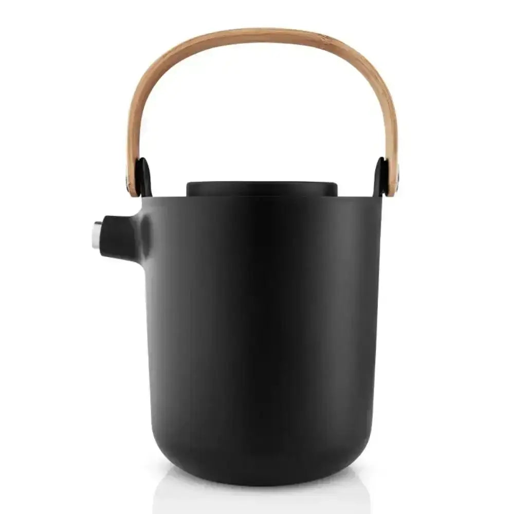 Eva Solo Nordic black tea vacuum jug with wood handle, premium kitchenware at Cookin Stores